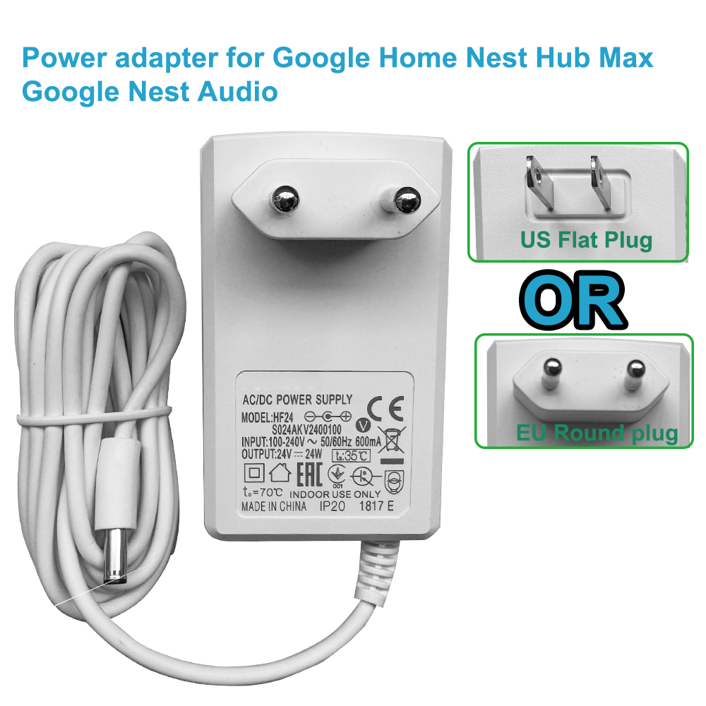 Google Speaker Nest Audio - Adaptador de Alimentación de 24V para