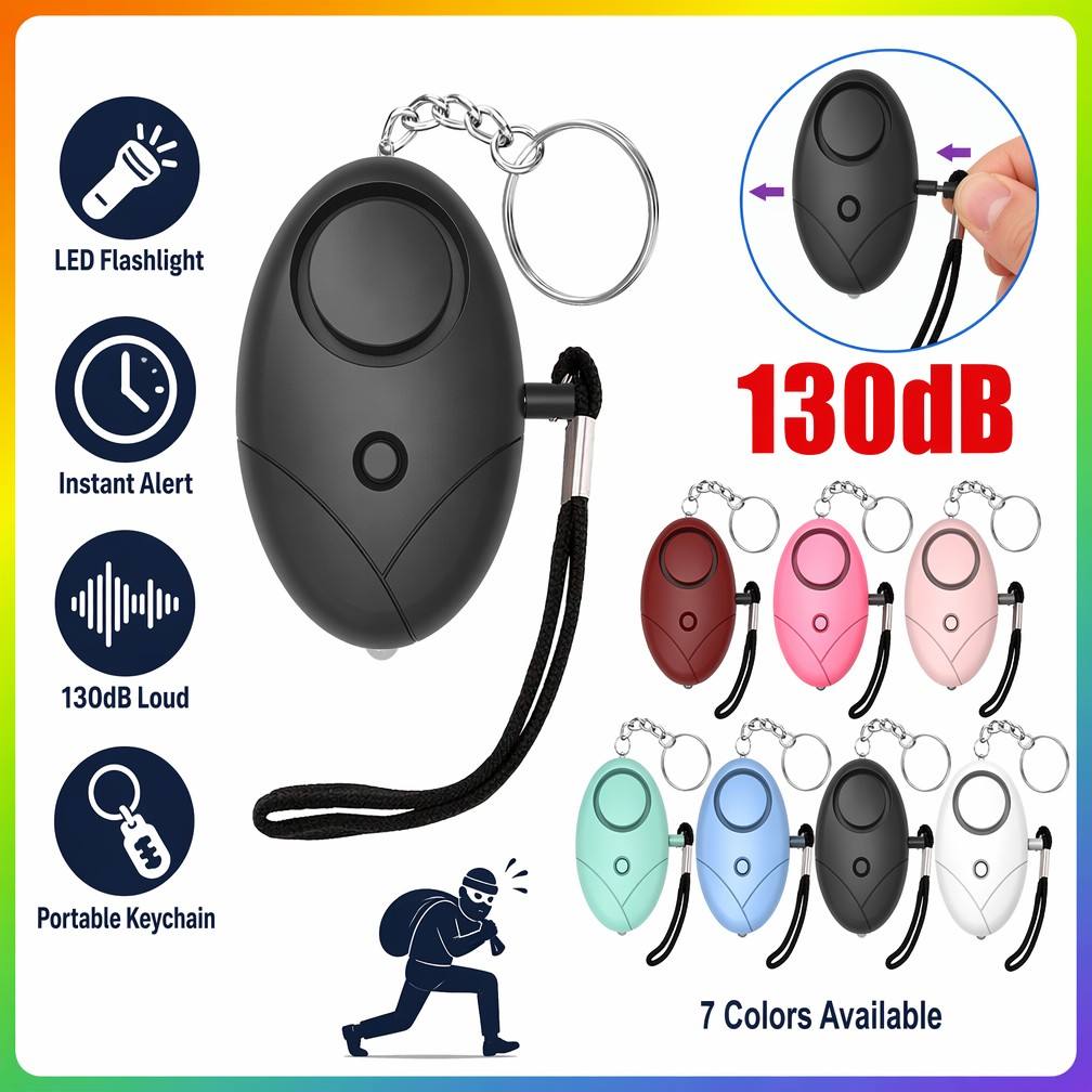 Personal Alarm Keychain - Alarma de Seguridad Personal de 130db,