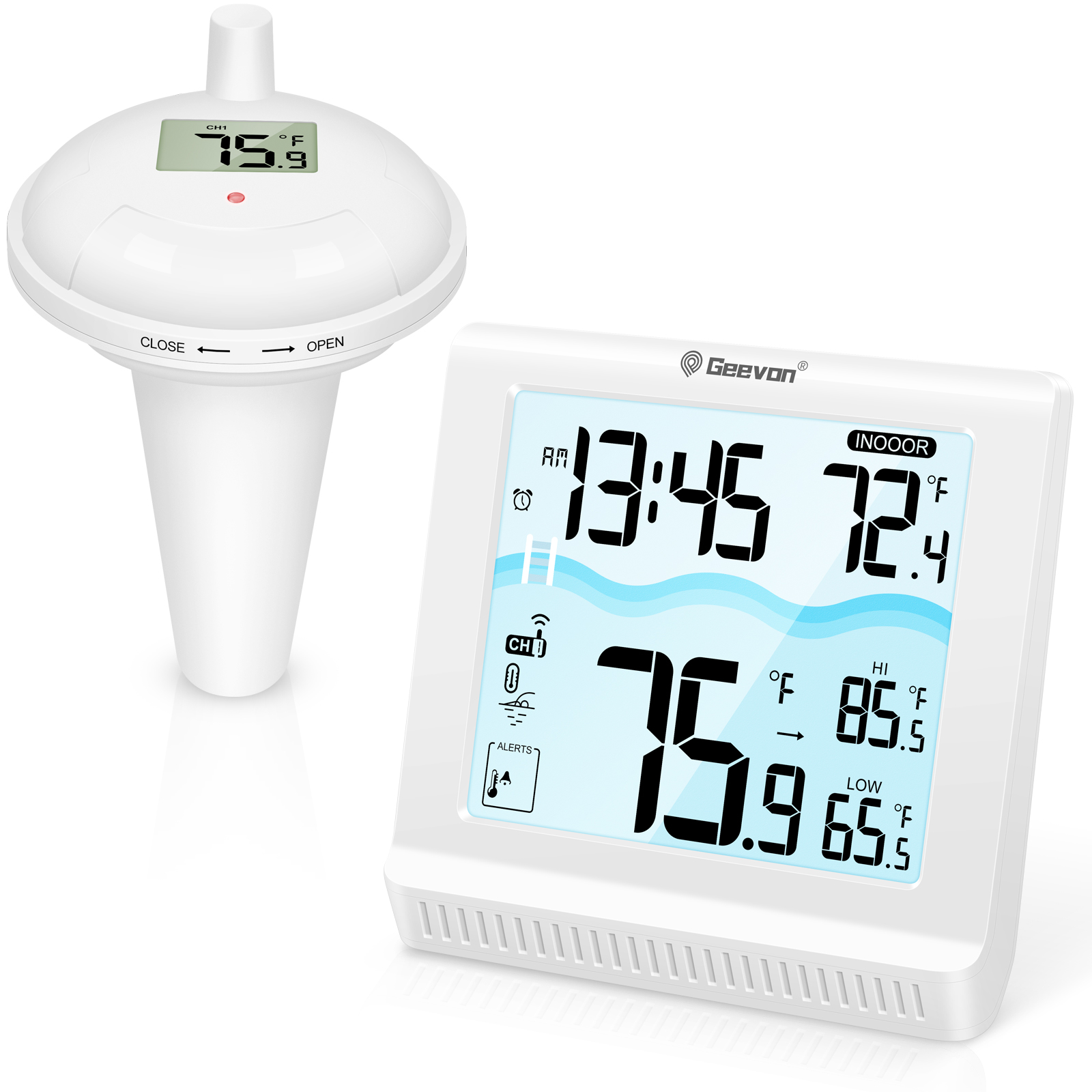 Pool Alarm Float - Geevon-termómetro flotante inalámbrico para piscina, dispositivo