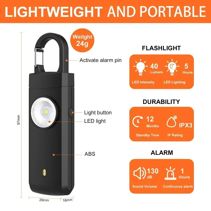Linterna LED de autodefensa, l - Personal Alarm Keychain reseña y precio