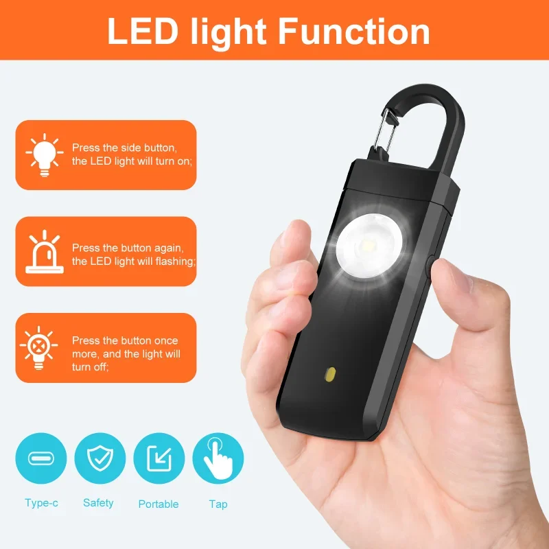 Linterna LED de autodefensa, l - Personal Alarm Keychain reseña y precio